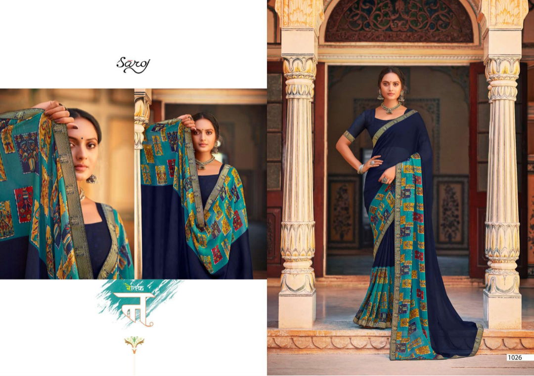 Saroj Victoria 3 Printed Ethnic Wear Georgette Designer Saree Collection